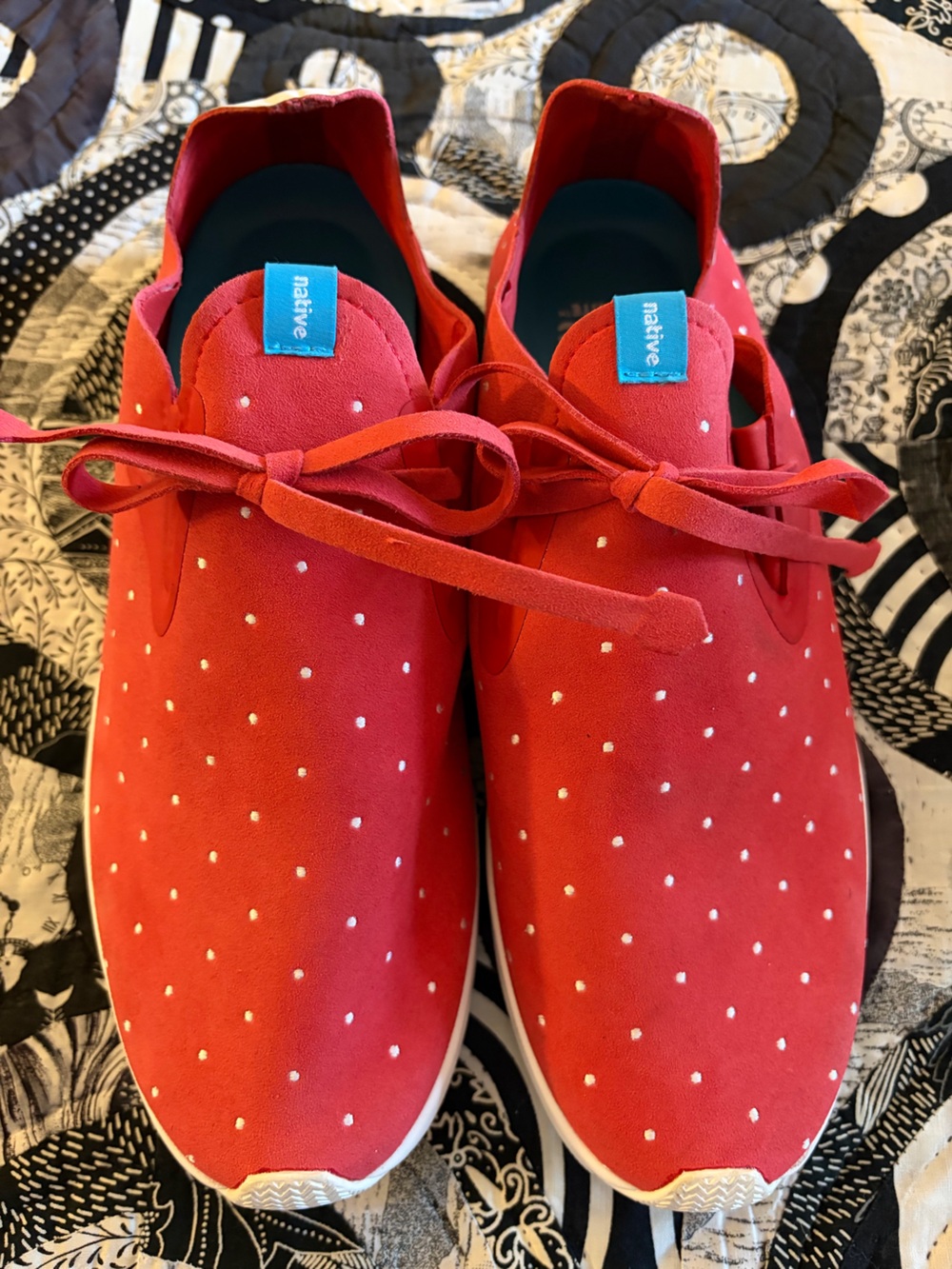 Native Apollo Moc Red Polka Dot Lightweight Casual Shoes US 10
